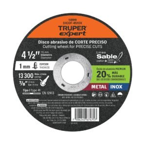 11899 DISCO ABRASIVO DE CORTE PRECISO METAL 4-1/2" X 1 MM